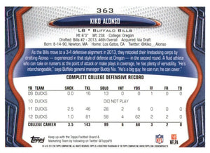 Buffalo Bills 2013 Topps Team Set with Rookie Cards of Robert Woods and Kiko Alonso Plus
