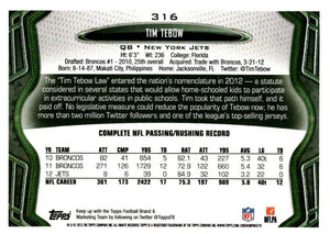 Tim Tebow 2013 Topps Football Series Mint Card #316