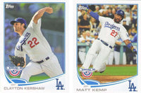 Los Angeles Dodgers 2013 Topps OPENING DAY Team Set with Clayton Kershaw Plus
