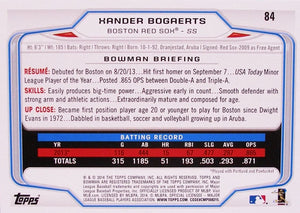 Boston Red Sox 2014 Bowman 11 Card Team Set Featuring Xander Bogaerts Rookie Card Plus