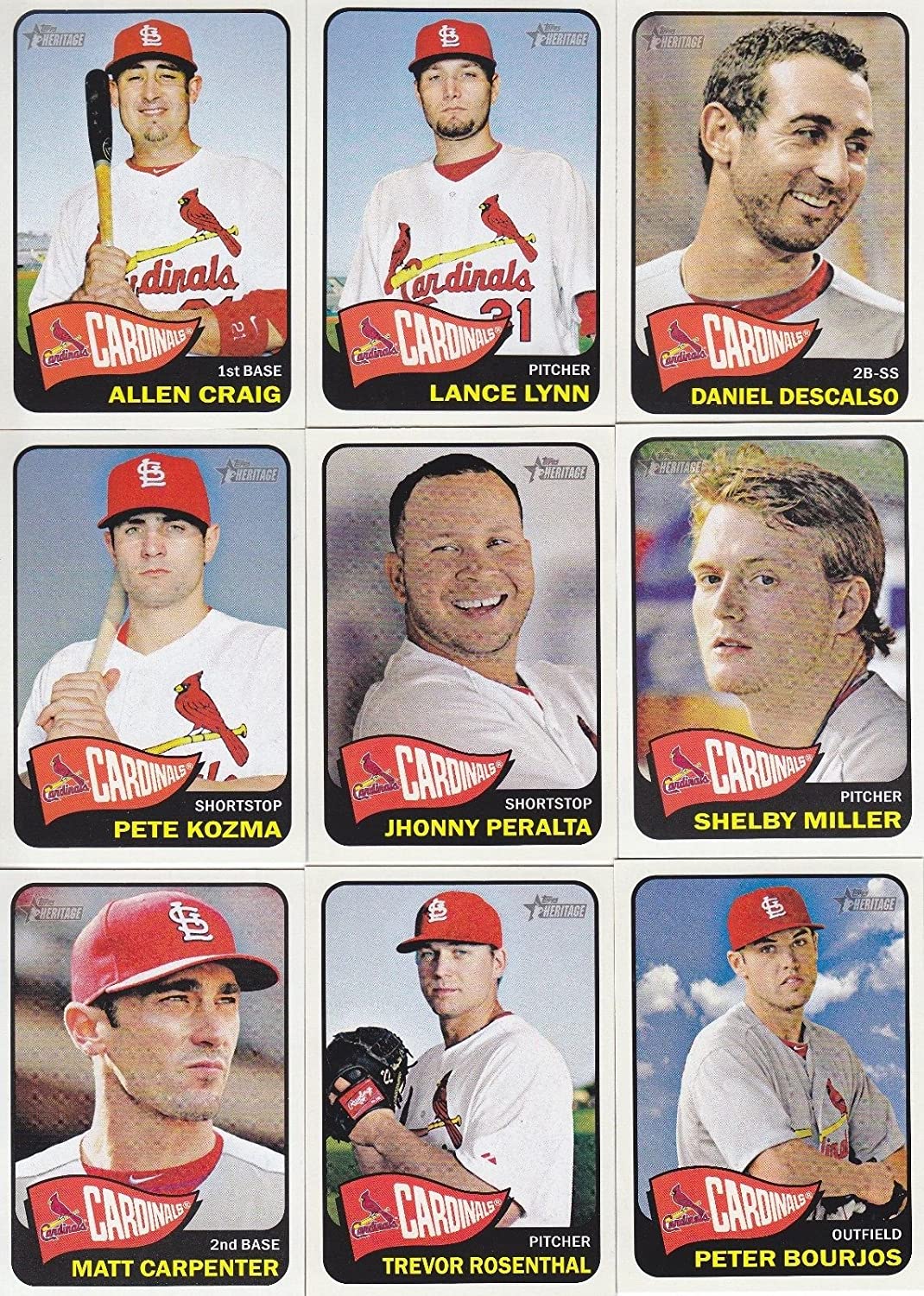 St. Louis Cardinals 2014 Topps Heritage 19 Card Team Set with Adam  Wainwright Plus