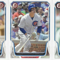 Chicago Cubs 2014 Bowman 3 Card Team Set with Castro, Rizzo and Samardzija