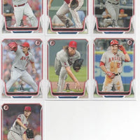 Los Angeles Angels 2014 Bowman Complete Mint 7 Card Team Set with Mike Trout, Pujols+
