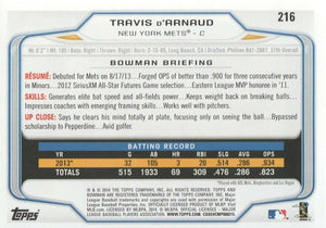 New York Mets 2014 Bowman Team Set with David Wright and Travis d'Arnaud Rookie Plus