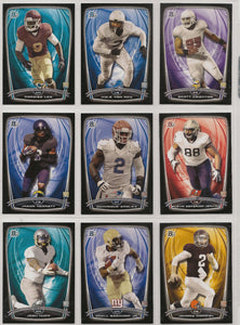 2014 Bowman Football BLACK BORDER PARALLEL Version Series Complete Mint Set with Rookies and Stars including Odell Beckham Jr and Tom Brady Plus