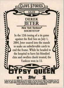 Derek Jeter 2014 Topps Gypsy Queen Glove Stories Insert Card #GS-DJ