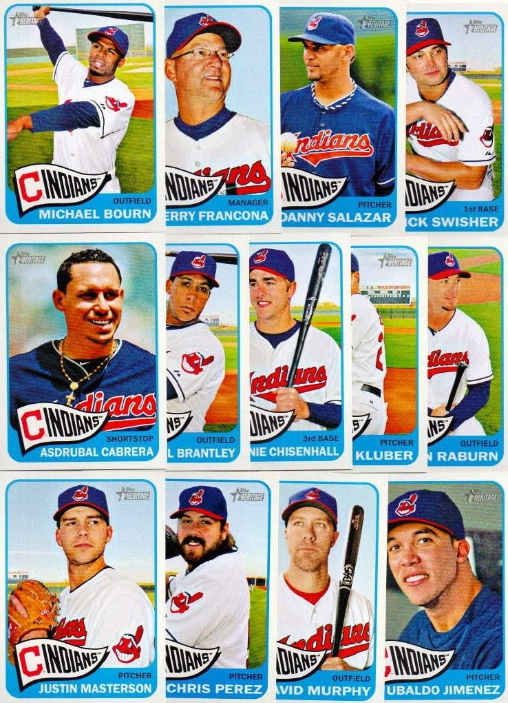 Cleveland Indians 2015 Topps HERITAGE Team Set with Nick Swisher