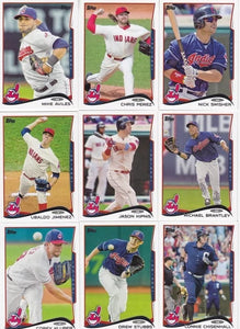 Cleveland Indians 2014 Topps Complete 23 card Team Set with Corey Kluber and Nick Swisher Plus