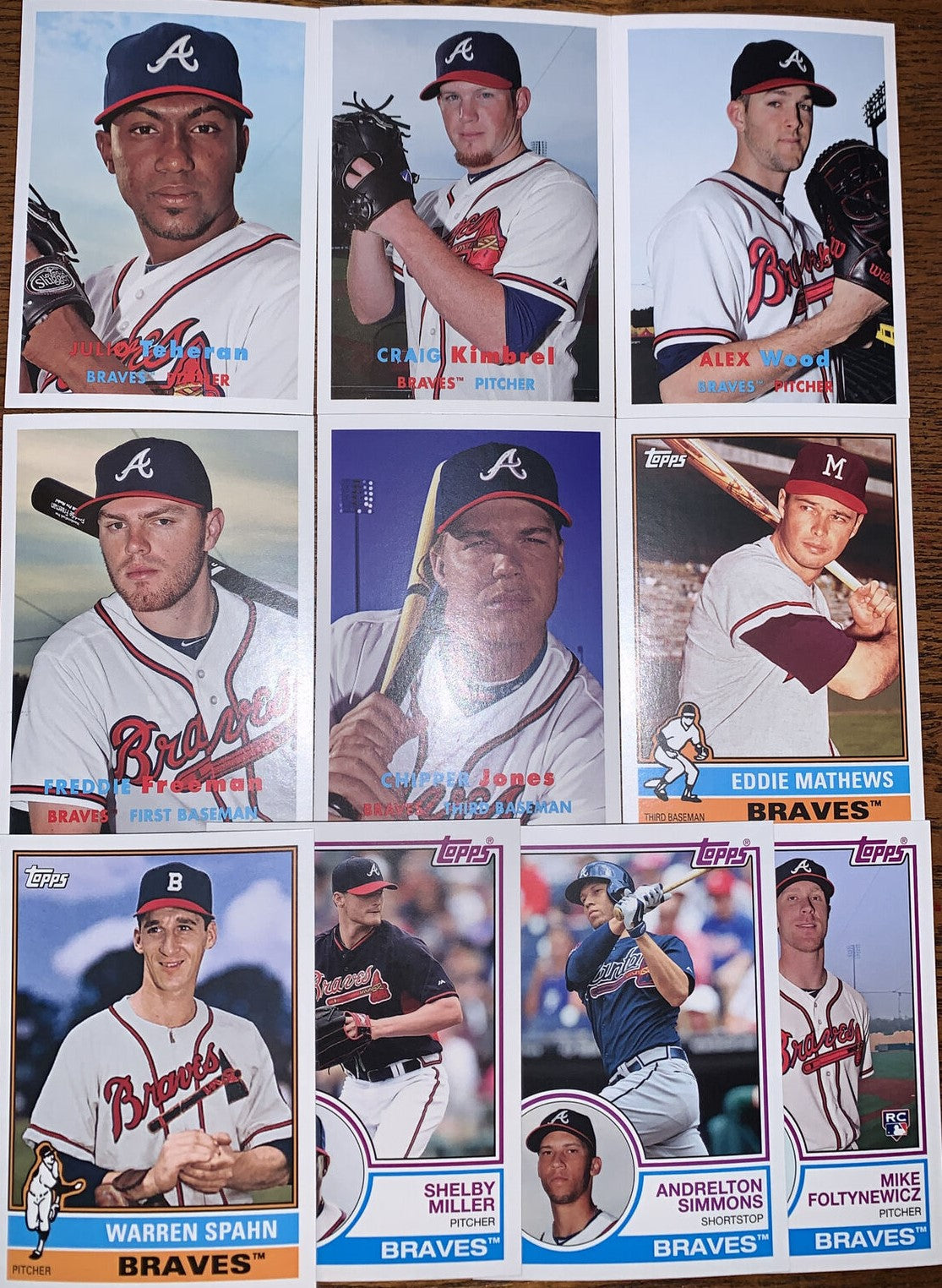 Atlanta Braves 2015 Topps ARCHIVES Series 11 Card Team Set with