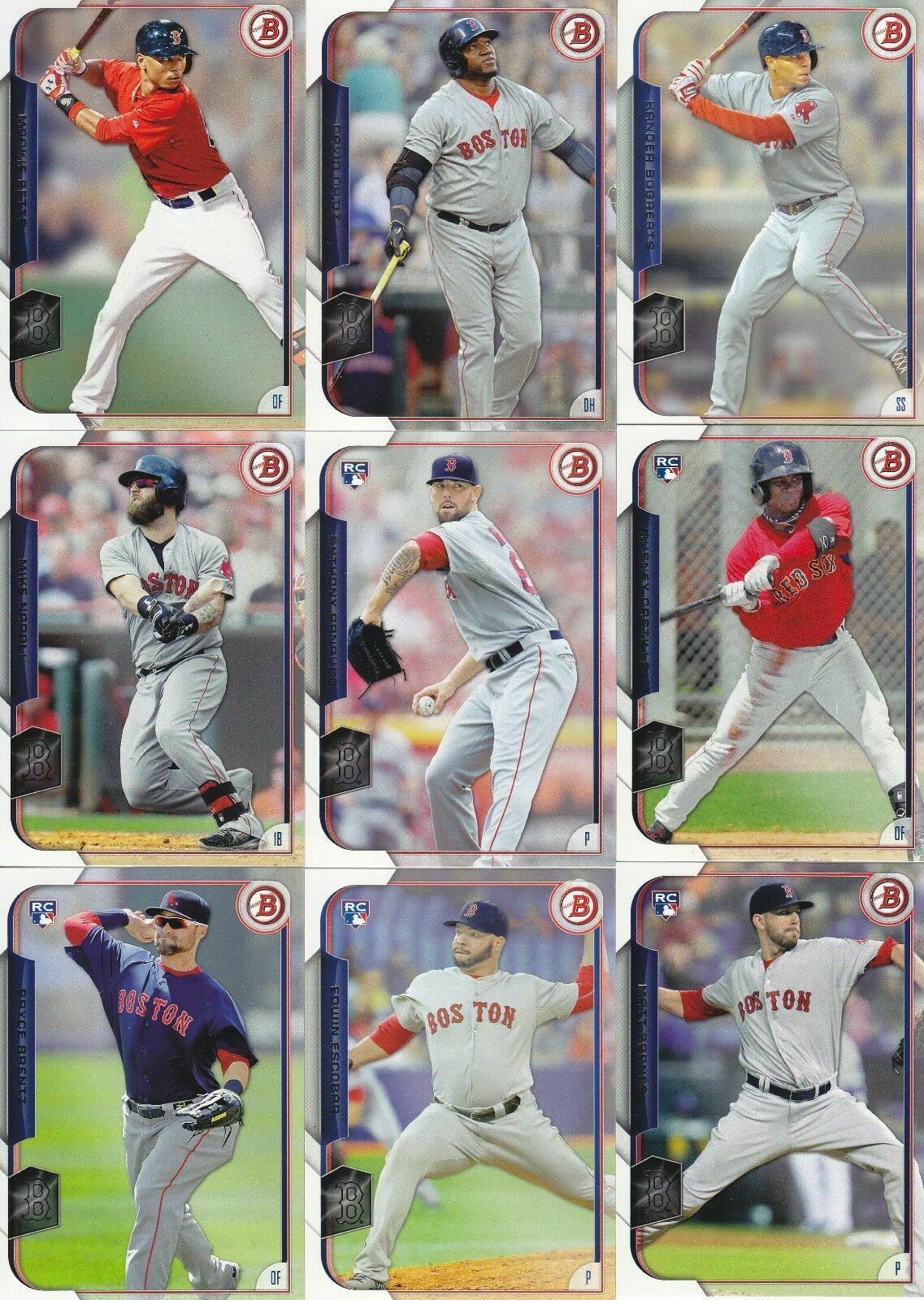 2022 Bowman & Prospects Boston Red Sox Baseball Cards Team Set
