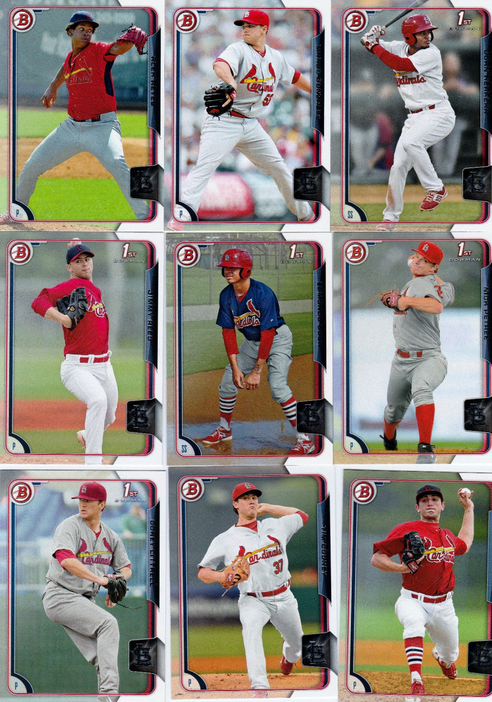 St. Louis Cardinals 2015 Bowman Complete Mint 14 Card Team Set with Prospects including Alex Reyes+