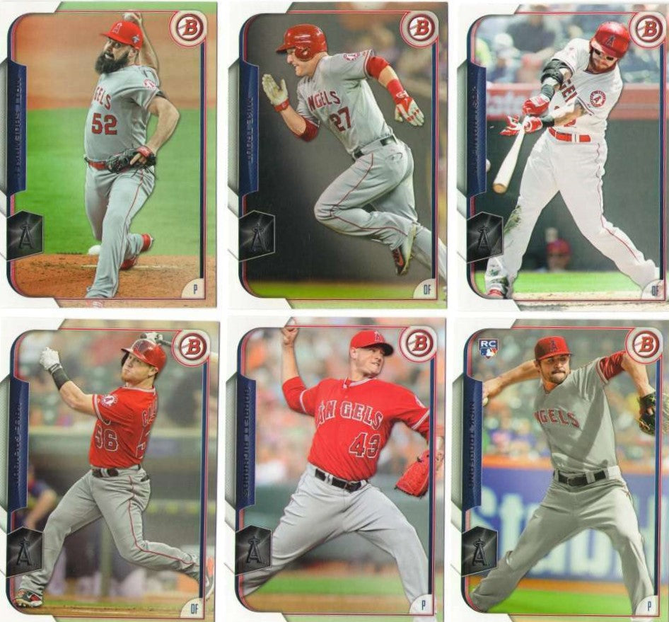 Los Angeles Angels of Anaheim 2015 Bowman 12 Card Team Set with Mike Trout Plus