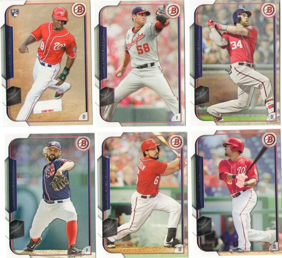 Washington Nationals 2015 Bowman Team Set with Prospects and Stars Bryce Harper Plus