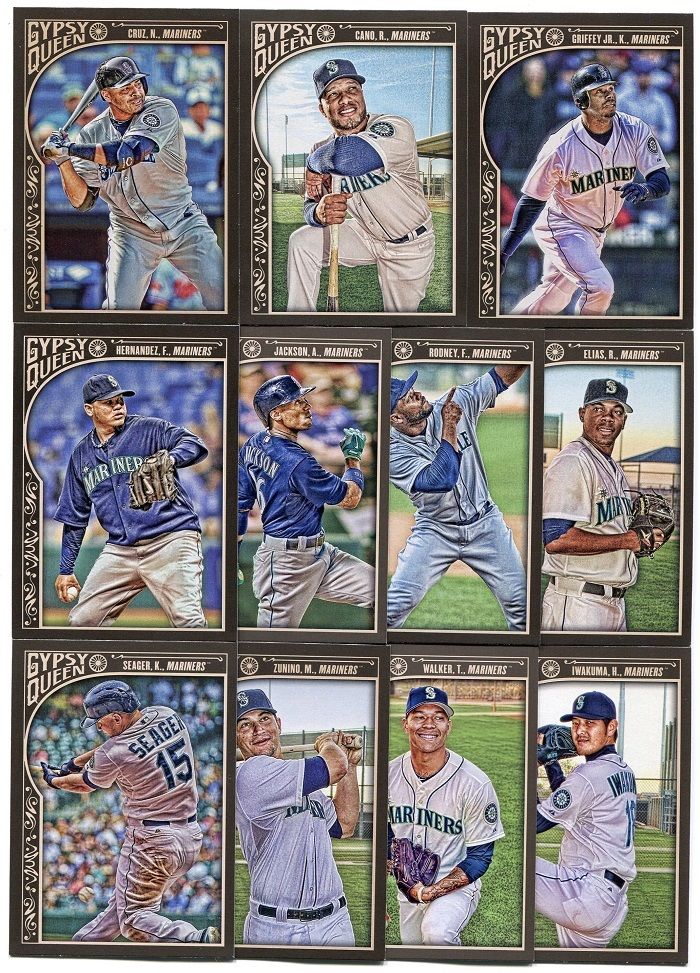 Seattle Mariners 2015 Topps GYPSY QUEEN Series Basic 11 Card Team Set with Ken Griffey Jr., Robinson Cano plus