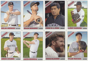 Colorado Rockies 2015 Topps HERITAGE Series Complete Basic 10 Card Team Set with Justin Morneau+