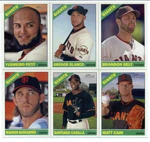San Francisco Giants 2015 Topps HERITAGE Team Set with Madison Bumgarner and Buster Posey Plus