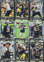 New Orleans Saints 2015 Topps Complete 14 Card Team Set with Multiple Drew Brees cards plus others
