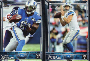 Detroit Lions 2015 Topps Team Set with Multiple Calvin Johnson and Matthew Stafford Cards Plus