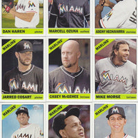 Miami Marlins 2015 Topps HERITAGE Series Complete Basic 13 Card Team Set with Mike Morse+