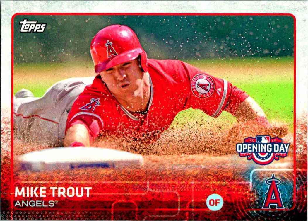 Mike Trout 2015 Topps Heritage Series Mint Card #52 with Miguel