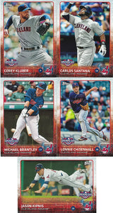 Cleveland Indians 2015 Topps OPENING DAY Team Set with Carlos Santana and Corey Kluber Plus