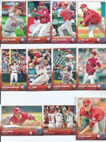 Los Angeles Angels 2015 Topps Complete 19 Card Team Set with 2 Mike Trout Cards Plus
