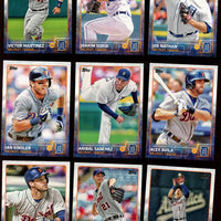 Detroit Tigers 2015 Topps Complete Series One and Two Regular Issue 23 card Team Set with Miguel Cabrera, Justin Verlander+