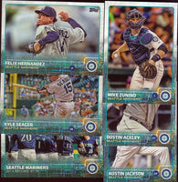 Seattle Mariners 2015 Topps Complete Series One and Two Regular Issue 22 card Team Set with Felix Hernandez, Robinson Cano+
