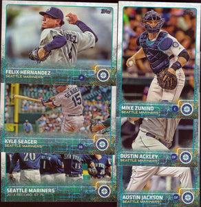 Seattle Mariners 2015 Topps Complete Series One and Two Regular Issue 22 card Team Set with Felix Hernandez, Robinson Cano+