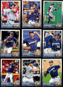 Milwaukee Brewers 2015 Topps Complete 23 card Team Set with Ryan Braun Plus