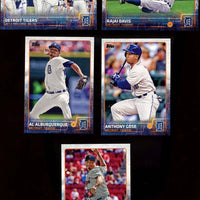 Detroit Tigers 2015 Topps Complete Series One and Two Regular Issue 23 card Team Set with Miguel Cabrera, Justin Verlander+