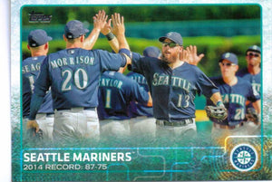 Seattle Mariners 2015 Topps Complete Series One and Two Regular Issue 22 card Team Set with Felix Hernandez, Robinson Cano+