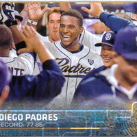 San Diego Padres 2015 Topps Complete 22 card Team Set with Cory Spangenberg Rookie Card Plus