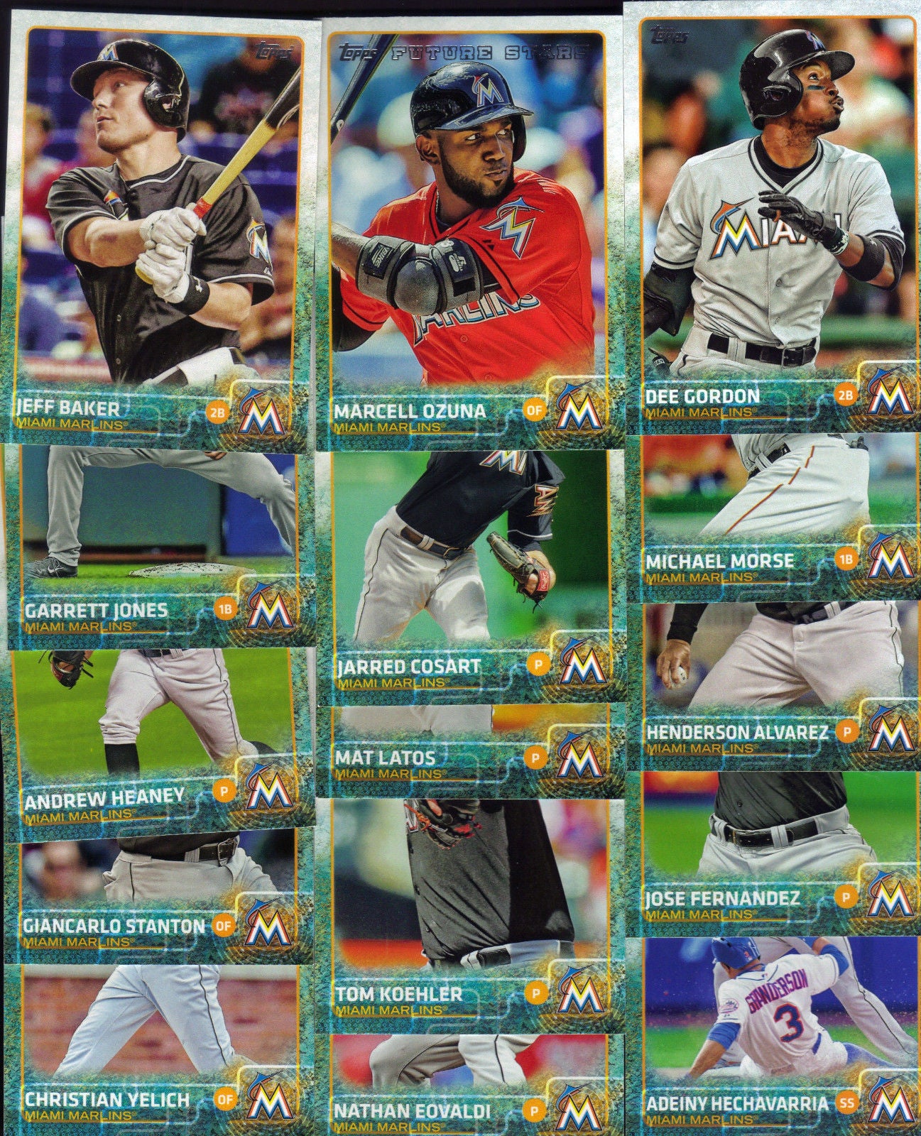 Miami Marlins / Complete 2017 Topps Series 1 & 2 Baseball Team Set