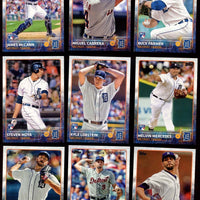 Detroit Tigers 2015 Topps Complete Series One and Two Regular Issue 23 card Team Set with Miguel Cabrera, Justin Verlander+