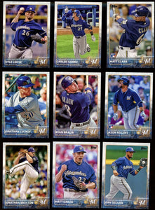 Milwaukee Brewers 2015 Topps Complete 23 card Team Set with Ryan Braun Plus