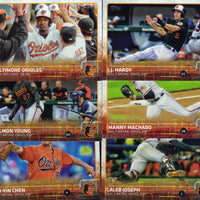 Baltimore Orioles 2015 Topps Complete 23 Card Team Set with Manny Machado and Adam Jones Plus