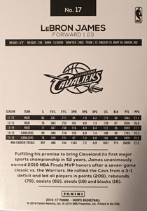 LeBron James 2016 2017 Hoops Basketball Series Mint Card #17