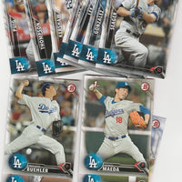 Los Angeles Dodgers 2016 Bowman Team Set with Prospects including Corey Seager Rookie Card Plus