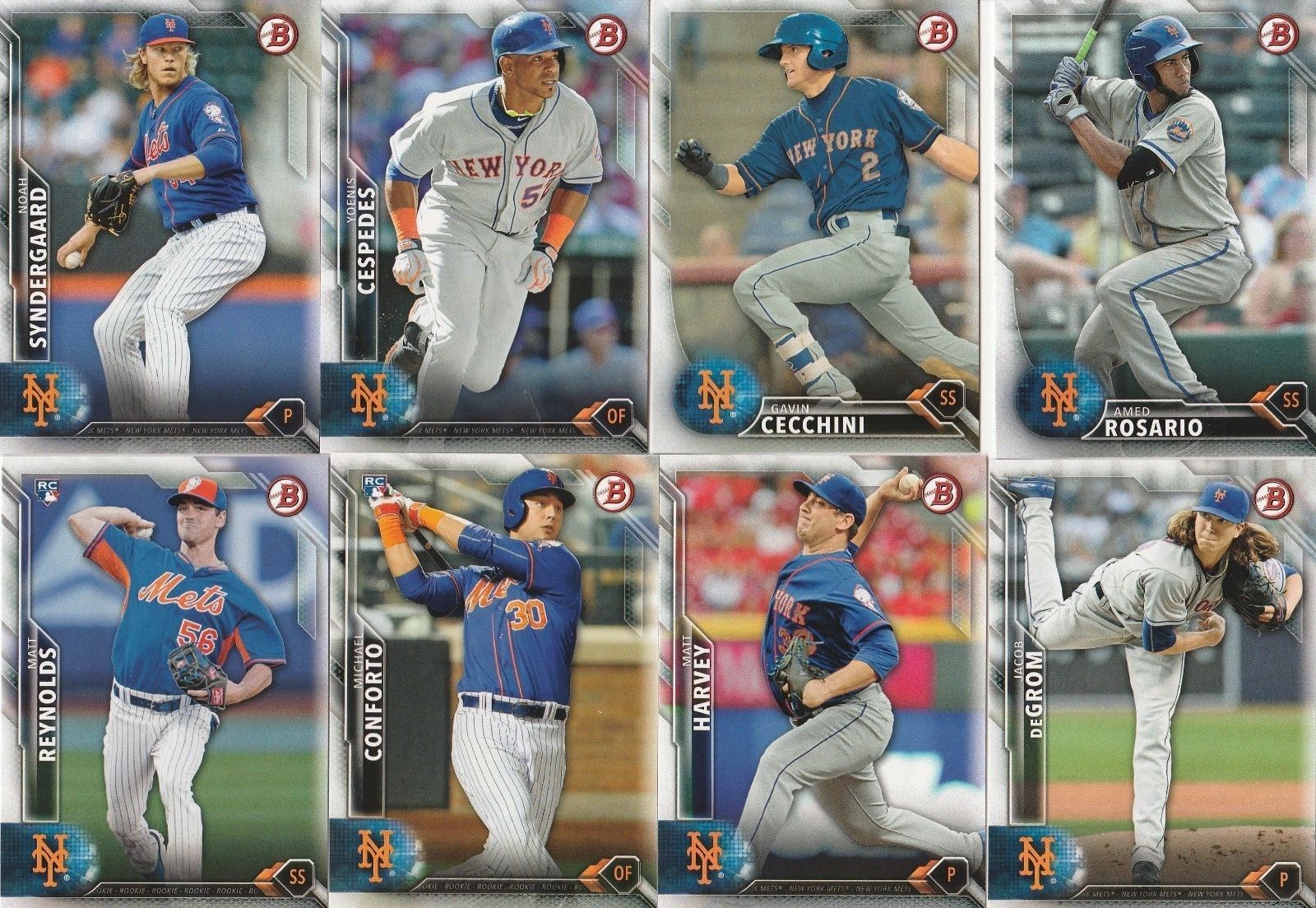 2021 Bowman & Prospects New York Mets Baseball Cards Team Set