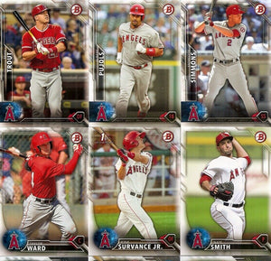 Los Angeles Angels 2016 Bowman 8 Card Team Set with Mike Trout and Albert Pujols Plus
