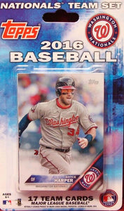 Washington Nationals 2016 Topps Factory Sealed 17 Card Team Set Featuring Trea Turner Rookie Card  with Bryce Harper and Max Scherzer Plus