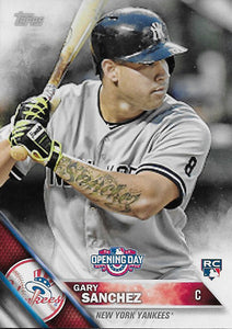 New York Yankees 2016 Topps OPENING DAY Series 15 card Team Set Featuring Gary Sanchez and Luis Severino Rookie Cards Plus Alex Rodriguez and Others