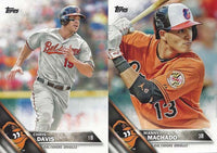 Baltimore Orioles 2016 Topps Complete 24 Card Team Set with Manny Machado and Adam Jones Plus
