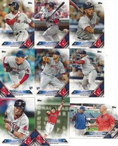 Boston Red Sox 2016 Topps Complete Series One and Two Regular Issue 24 card Team Set with Ortiz, Pedroia plus