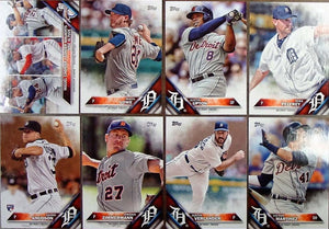 Detroit Tigers 2016 Topps Complete Series One and Two Regular Issue 20 card Team Set with Miguel Cabrera, Justin Verlander plus