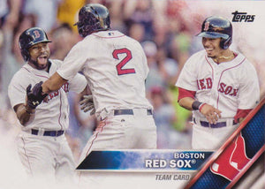 Boston Red Sox 2016 Topps Complete Series One and Two Regular Issue 24 card Team Set with Ortiz, Pedroia plus