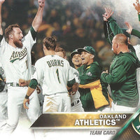 Oakland Athletics 2016 Topps Complete Series One and Two Regular Issue 22 card team set with Josh Reddick, Sonny Gray plus