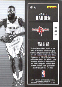 James Harden 2017 2018 Panini CONTENDERS Season Ticket Series Mint Card #77