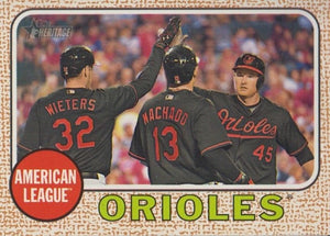 Baltimore Orioles 2017 Topps HERITAGE Team Set with Manny Machado and Trey Mancini Rookie Stars Plus